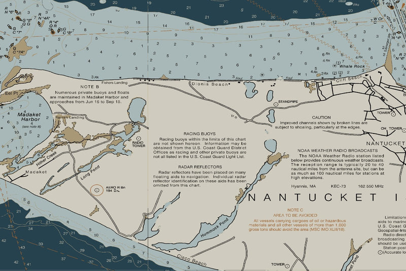Nantucket Island Nautical Chart — Heritage Edition — print detail 3