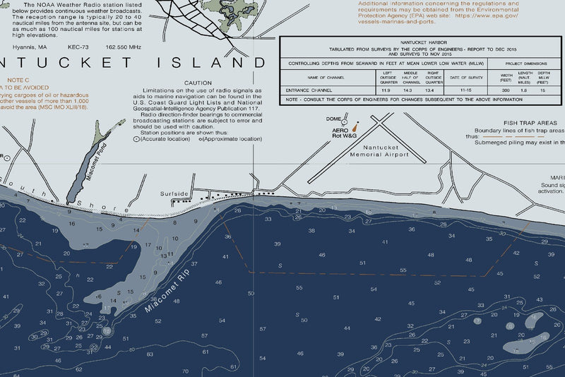 Nantucket Island Nautical Chart — Modern Edition — print detail 1
