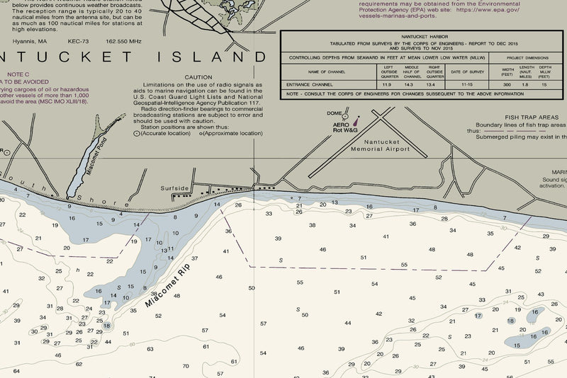 Nantucket Island Nautical Chart — print detail 1