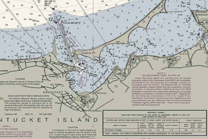 Nantucket Island Nautical Chart — print detail 2