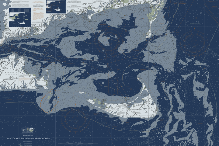 Nantucket Sound and Approaches Nautical Chart — Modern Edition