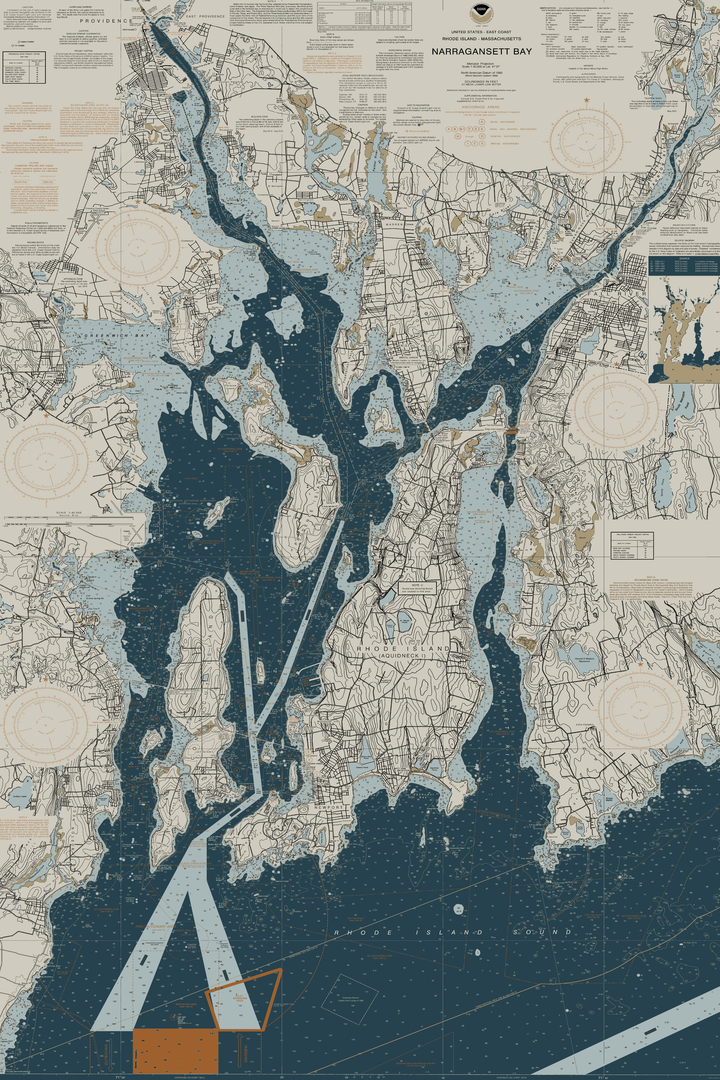 Narragansett Bay Nautical Chart — Heritage Edition