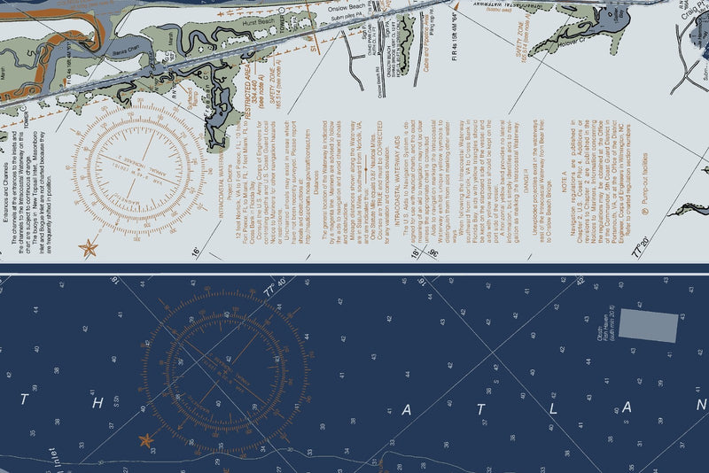 Neuse River and Adams Creek — Modern Edition — print detail 1