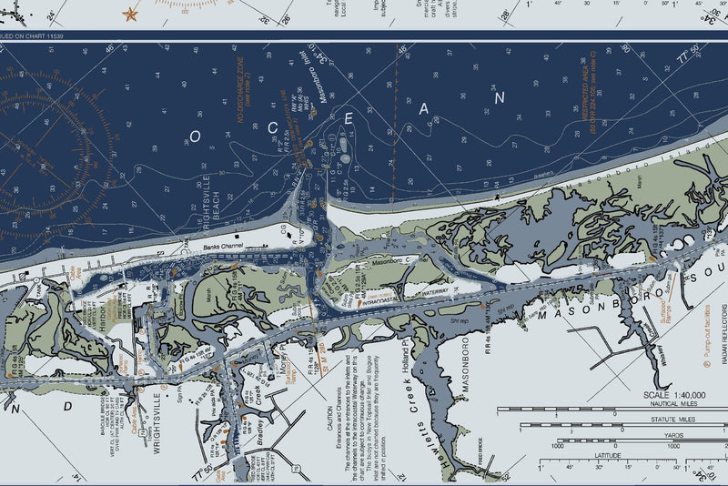 Neuse River and Adams Creek — Modern Edition — print detail 3