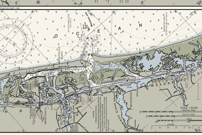 Neuse River and Adams Creek — print detail 2