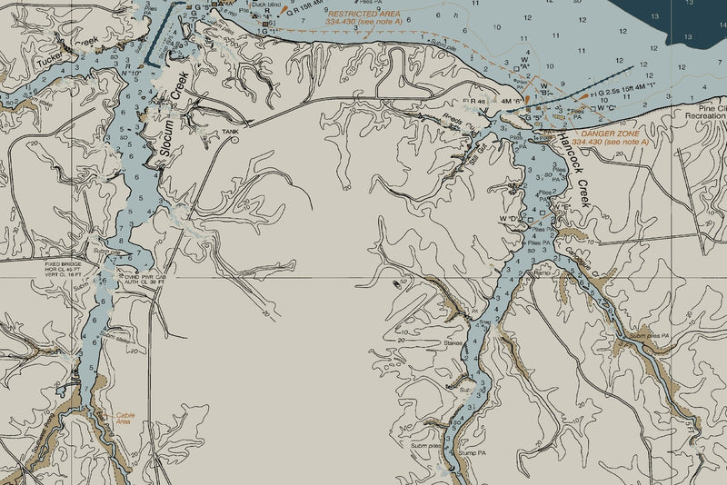 Neuse River New Bern to Minnesott Beach — Heritage Edition — print detail 3