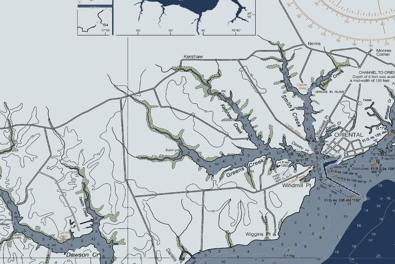 Neuse River New Bern to Minnesott Beach — Modern Edition — print detail 2