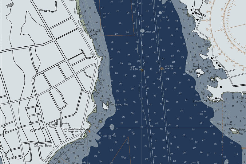 New London Harbor and Vicinity — Modern Edition — print detail 1