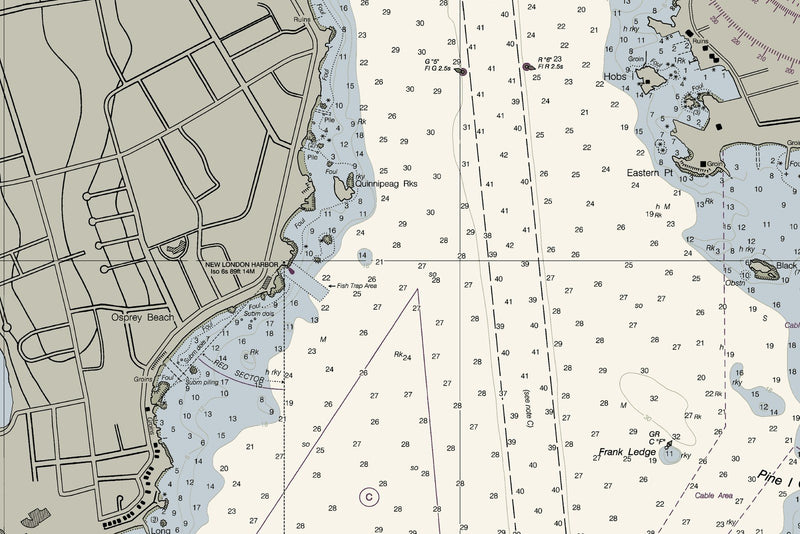 New London Harbor and Vicinity — print detail 1