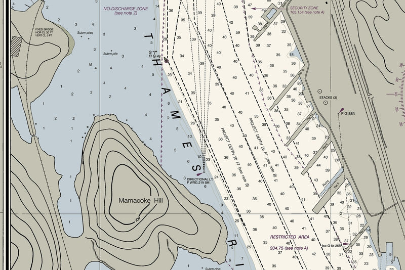 New London Harbor and Vicinity — print detail 3