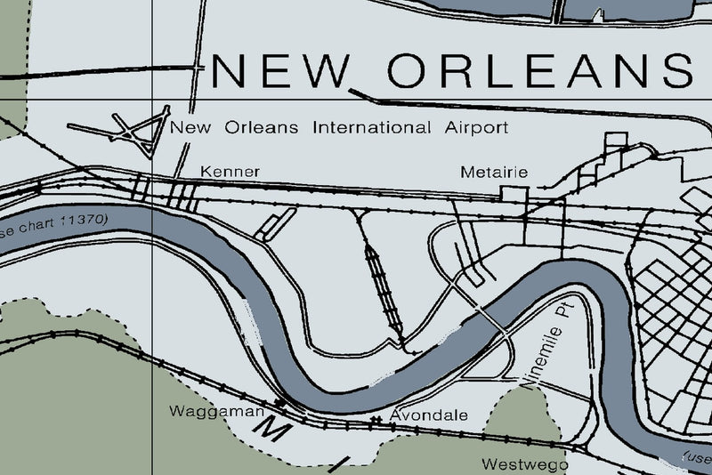 New Orleans & Vicinity Nautical Chart — Modern Edition — print detail 3