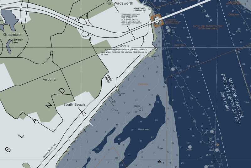 New York Lower Bay Northern Part — Modern Edition — print detail 1