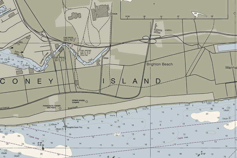 New York Lower Bay Northern Part — print detail 3