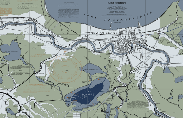 New Orleans & Vicinity Nautical Chart — Modern Edition — Modern Edition palette