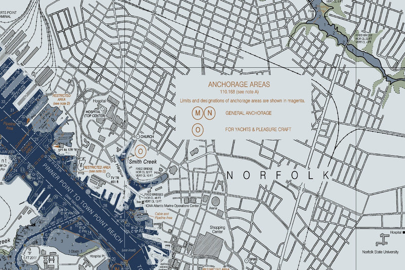 Norfolk Harbor and Elizabeth River — Modern Edition — print detail 3