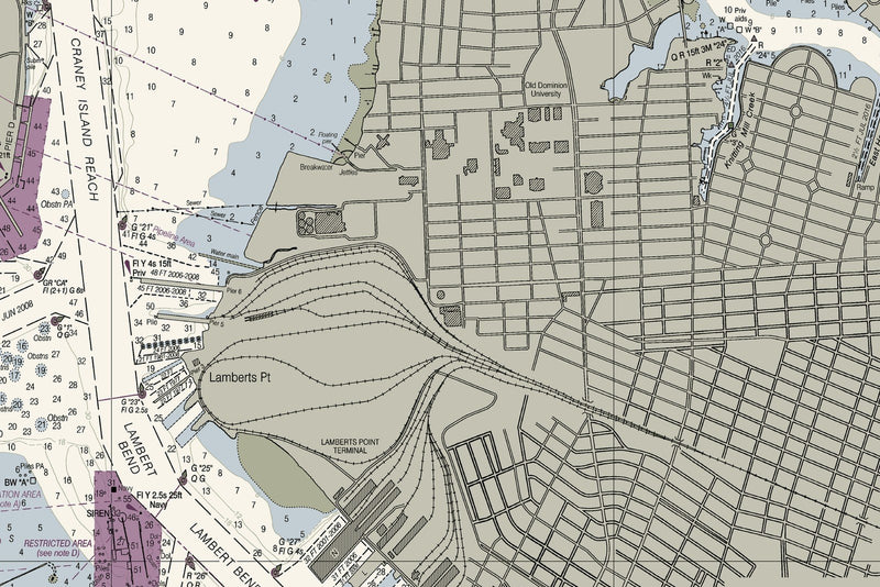 Norfolk Harbor and Elizabeth River — print detail 1