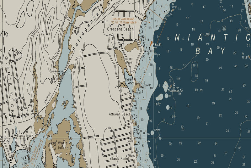North Shore of Long Island Sound Niantic Bay and Vicinity — Heritage Edition — print detail 1