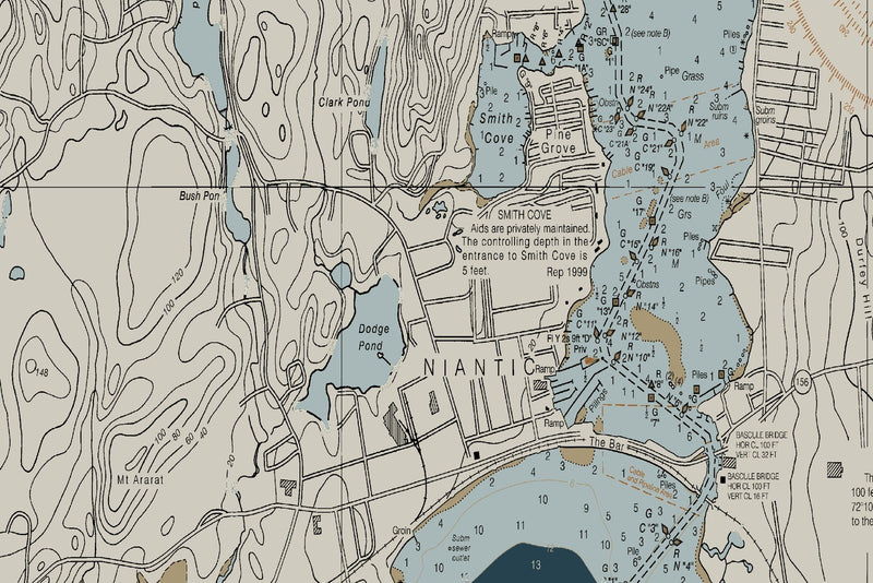 North Shore of Long Island Sound Niantic Bay and Vicinity — Heritage Edition — print detail 2