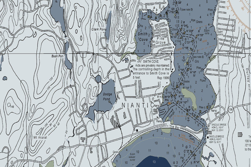 North Shore of Long Island Sound Niantic Bay and Vicinity — Modern Edition — print detail 2