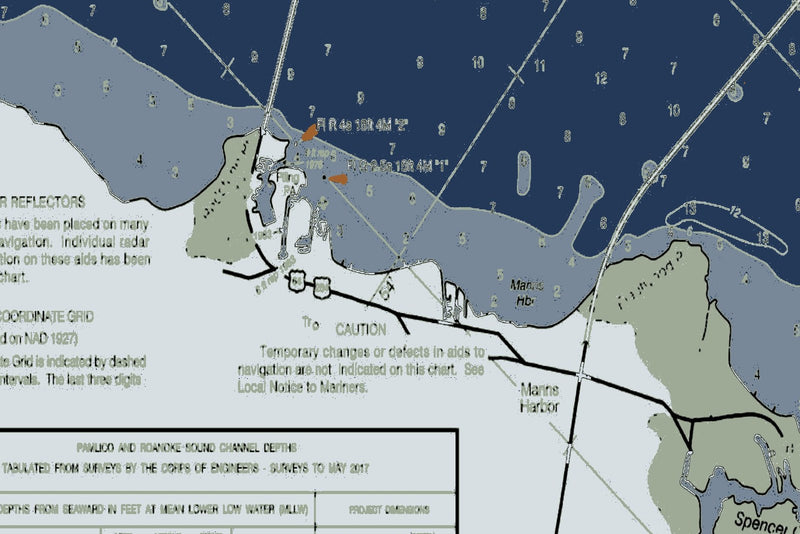 Outer Banks North - Currituck Beach Light To Wimble Shoals Nautical Chart — Modern Edition — print detail 1