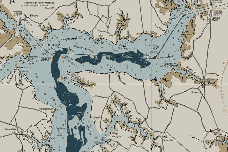 Pamlico Sound Western Part — Heritage Edition — print detail 2