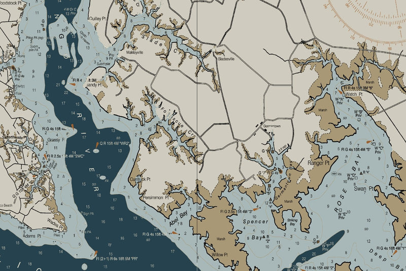 Pamlico Sound Western Part — Heritage Edition — print detail 3