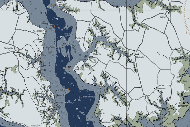 Pamlico Sound Western Part — Modern Edition — print detail 3