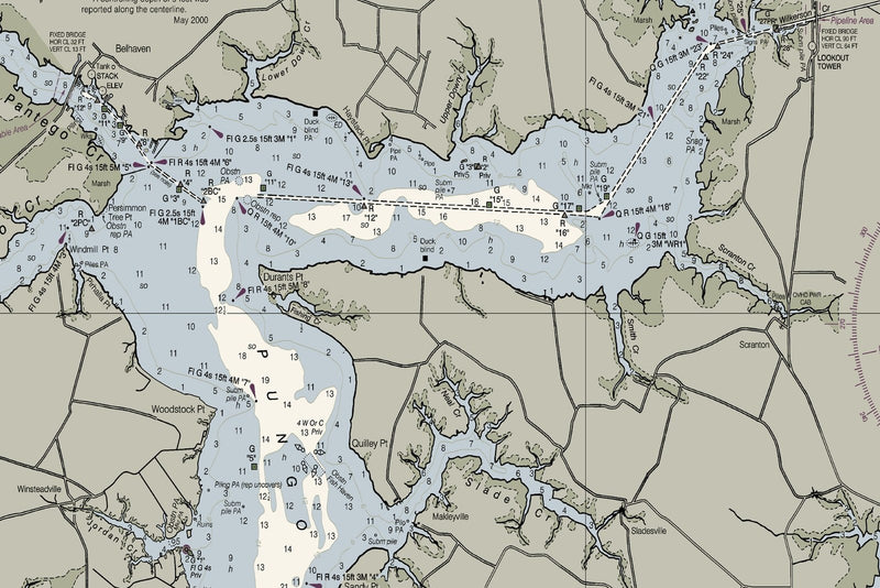 Pamlico Sound Western Part — print detail 2