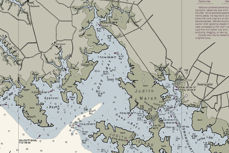Pamlico Sound Western Part — print detail 3