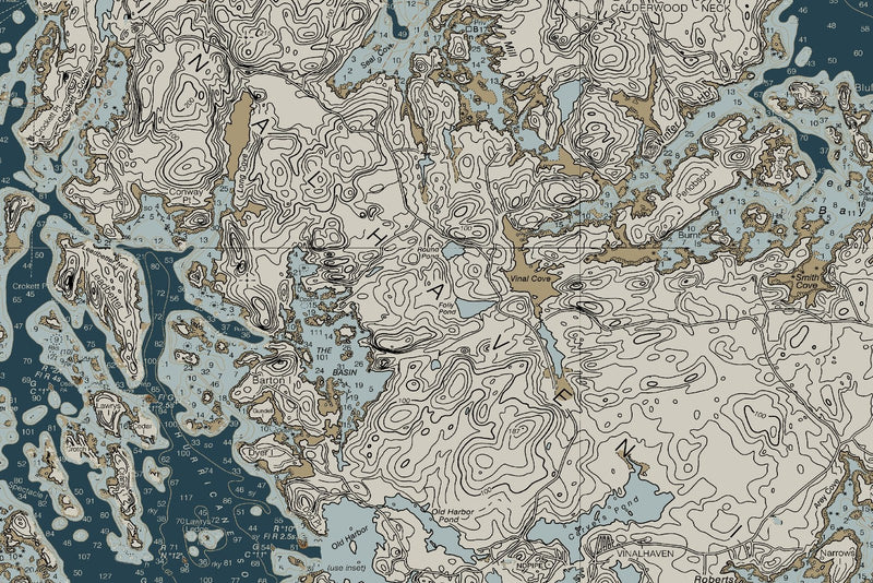 Penobscot Bay Maine Nautical Chart — Heritage Edition — print detail 2