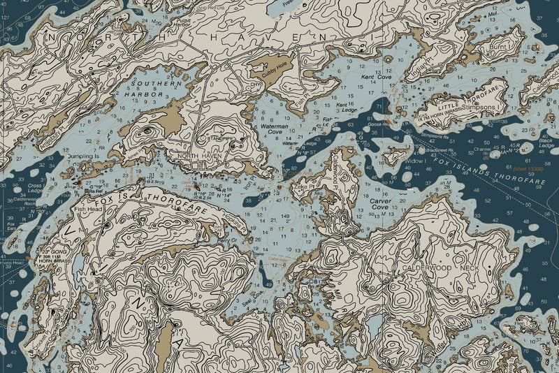 Penobscot Bay Maine Nautical Chart — Heritage Edition — print detail 3