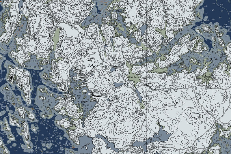 Penobscot Bay Maine Nautical Chart — Modern Edition — print detail 2