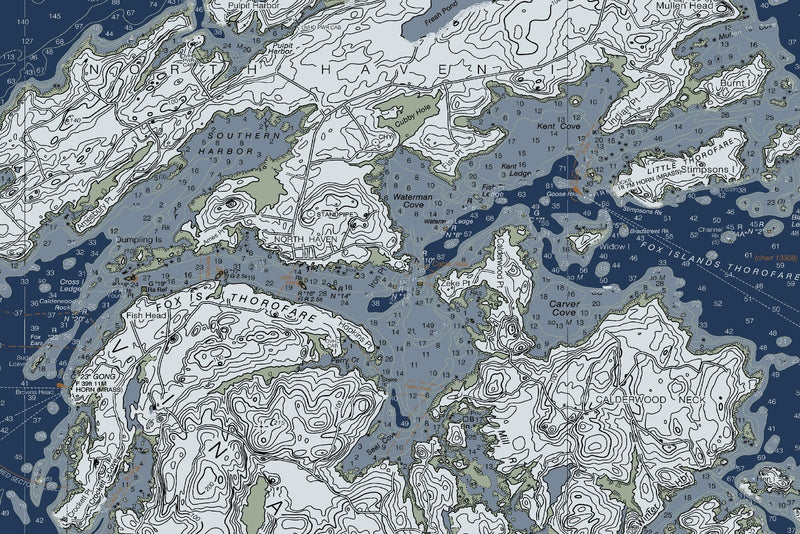 Penobscot Bay Maine Nautical Chart — Modern Edition — print detail 3