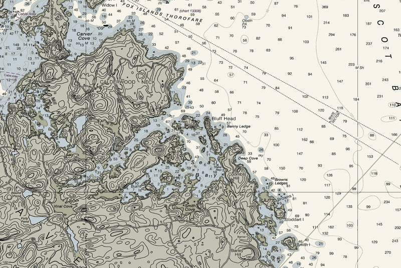 Penobscot Bay Maine Nautical Chart — print detail 1