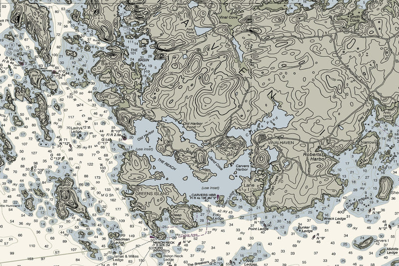 Penobscot Bay Maine Nautical Chart — print detail 2