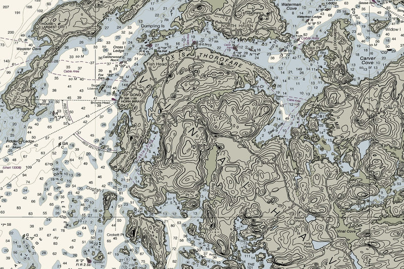 Penobscot Bay Maine Nautical Chart — print detail 3