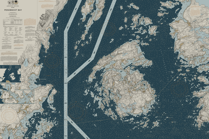 Penobscot Bay Maine Nautical Chart — Heritage Edition — Heritage Edition palette
