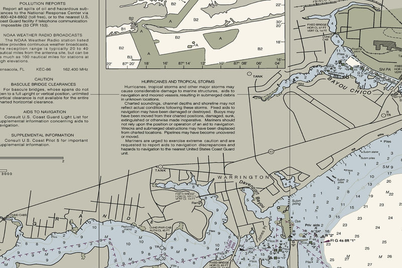Pensacola Bay Nautical Chart — print detail 2