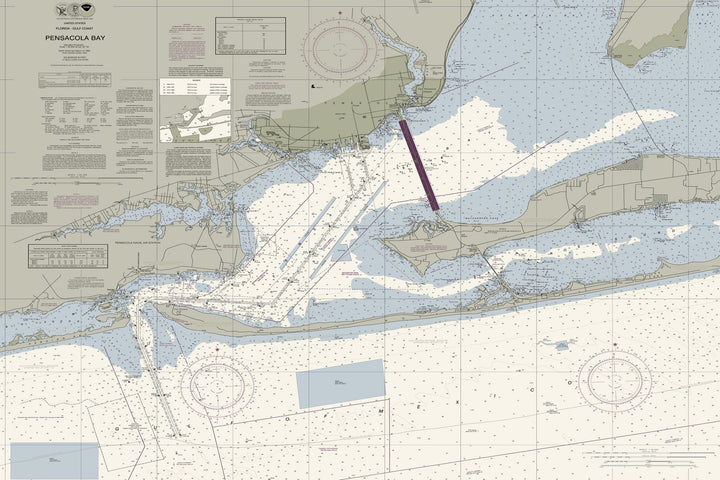 Pensacola Bay Nautical Chart — Traditional palette