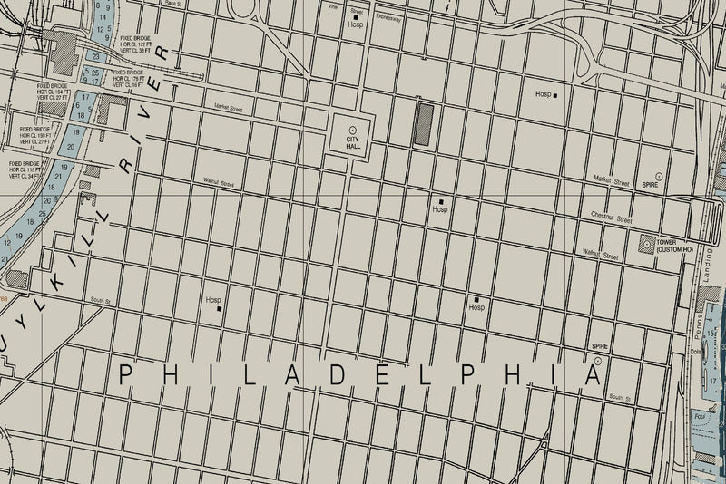 Philadelphia and Camden Waterfronts — Heritage Edition — print detail 2