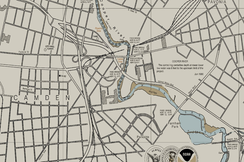 Philadelphia and Camden Waterfronts — Heritage Edition — print detail 3