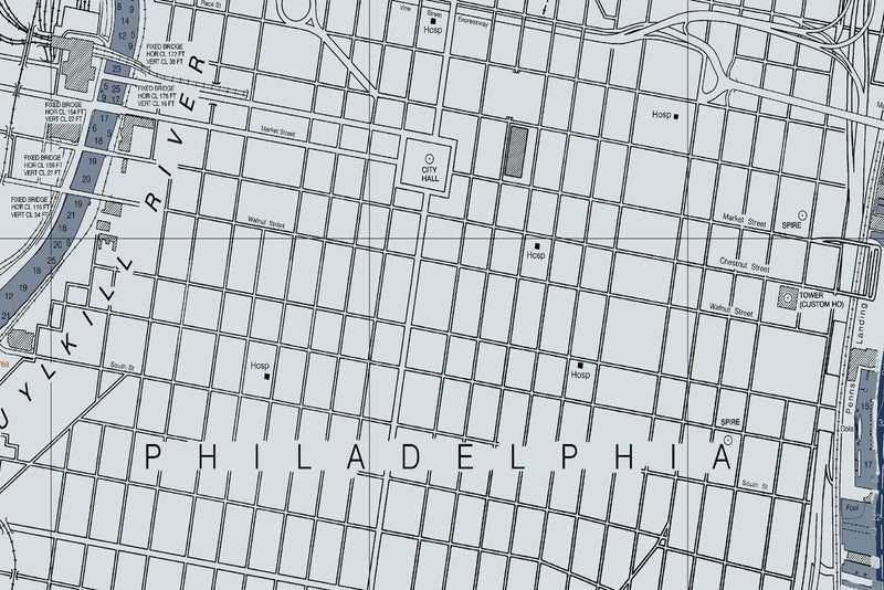 Philadelphia and Camden Waterfronts — Modern Edition — print detail 2