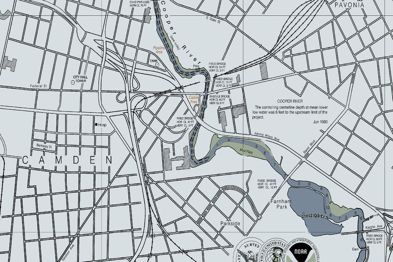 Philadelphia and Camden Waterfronts — Modern Edition — print detail 3