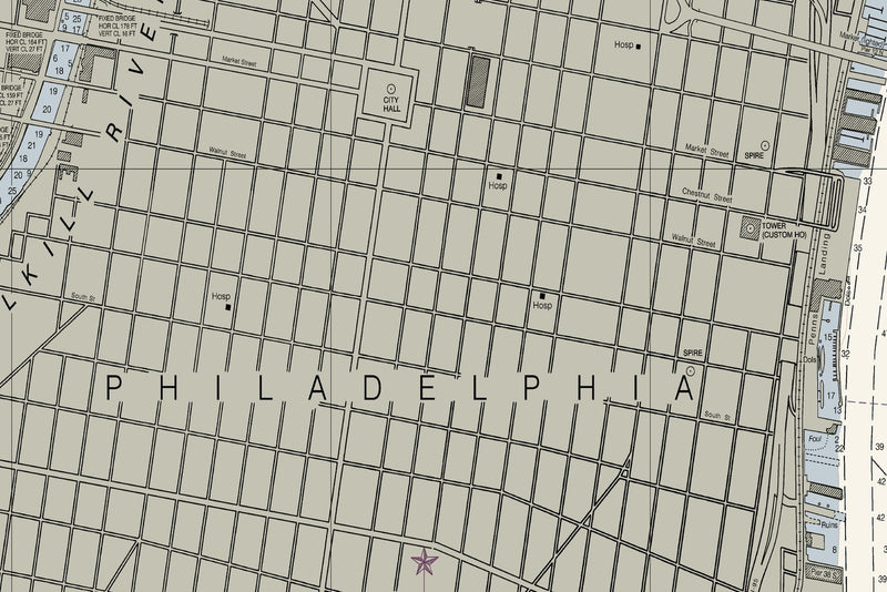 Philadelphia and Camden Waterfronts — print detail 2
