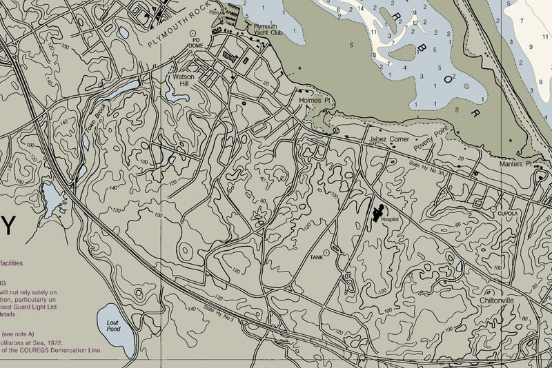 Plymouth, Kingston & Duxbury Nautical Chart — print detail 2
