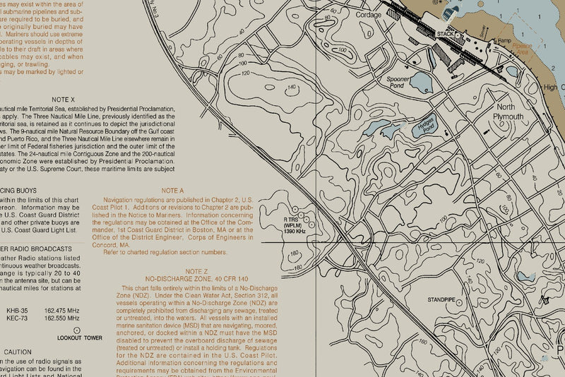 Plymouth, Kingston & Duxbury Nautical Chart — Heritage Edition — print detail 3