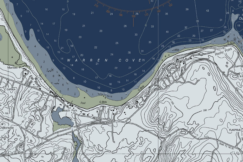 Plymouth, Kingston & Duxbury Nautical Chart — Modern Edition — print detail 1