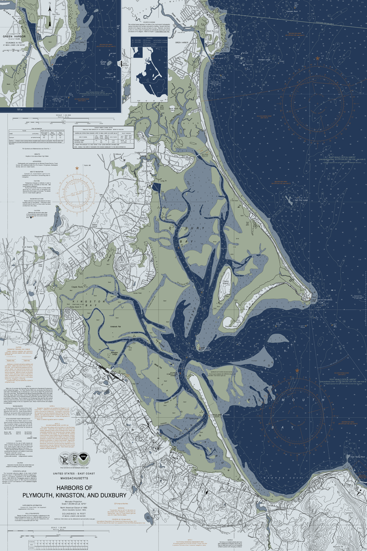 Plymouth, Kingston & Duxbury Nautical Chart — Modern Edition