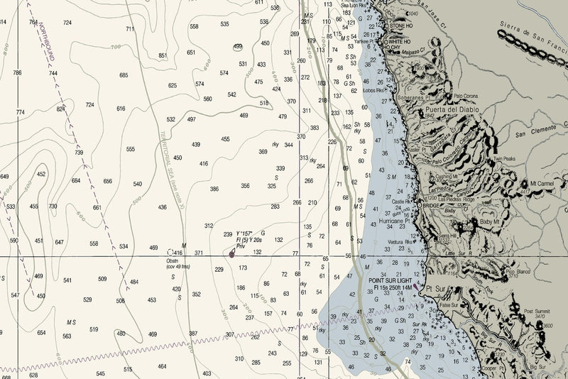 Point Sur to San Francisco — print detail 1