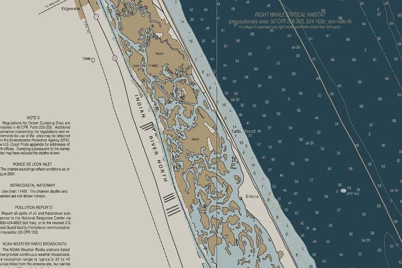 Ponce de Leon Inlet to Cape Canaveral Including Banana River — Heritage Edition — print detail 1